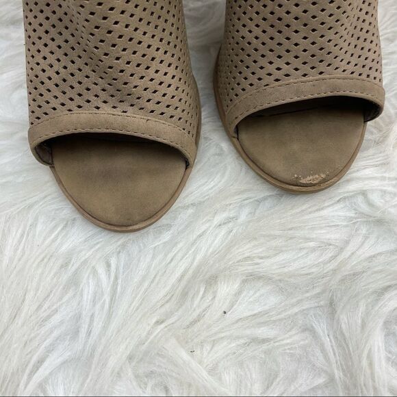 Coconuts by Matisse Lasercut Open Toe Suede Leather Ankle Booties - Picture 5 of 9